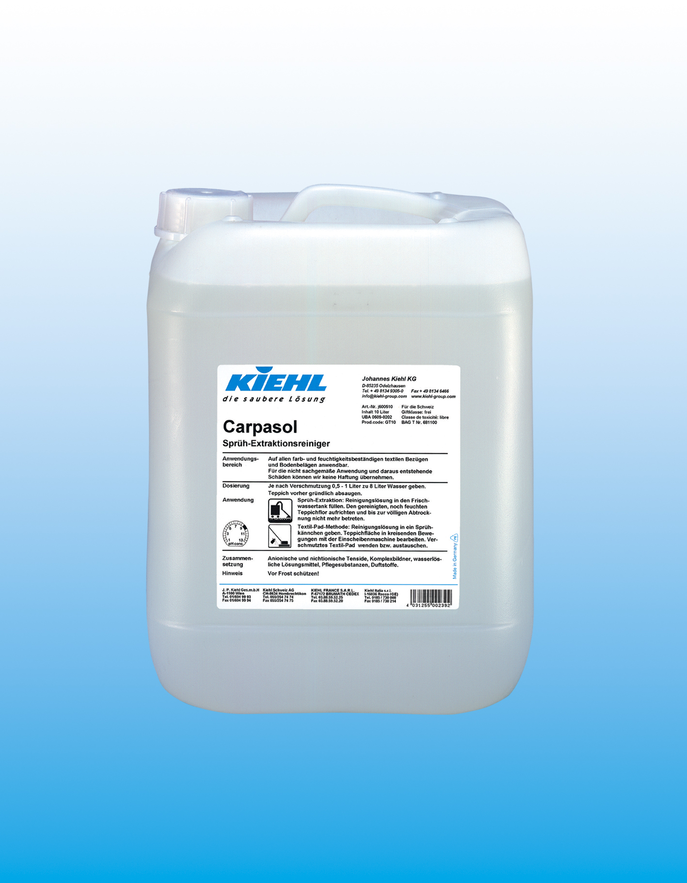 Nettoyant injecteur/extracteur - Carpasol - 1x10L